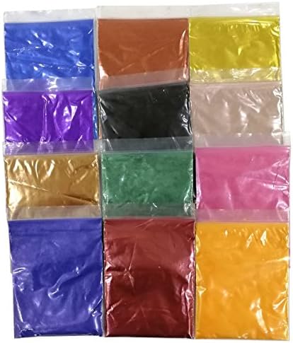 8.4 oz Mica Powder Pigments for bath bomb - 12 Colors (0.7 oz each) -Soap Making Colorant-Soap dye Coloring - Candle Making, Eye Shadow, Blush, Nail Art, Resin Jewelry, Artist,Craft Projects