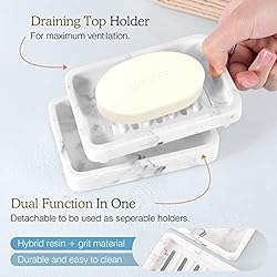 Luxspire Soap Dish Tray, Double Layer