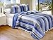Greenland Home Brisbane Quilt Set, Full/Queen (3 Piece), Blue