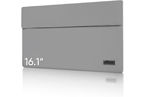 ARZOPA 16.1" Portable Monitor Sleeve Bag, PU Leather Case, Grey