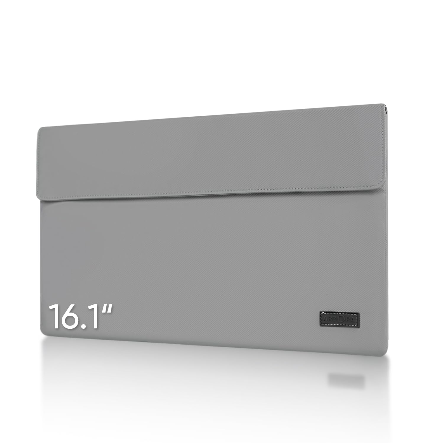 ARZOPA Funda para monitor portátil de 16,1, funda de piel sintética para ordenador portátil con monitor de viaje, color gris