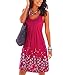 AELSON Womens Summer Casual Sleeveless Mini Printed Vest Dresses Rose