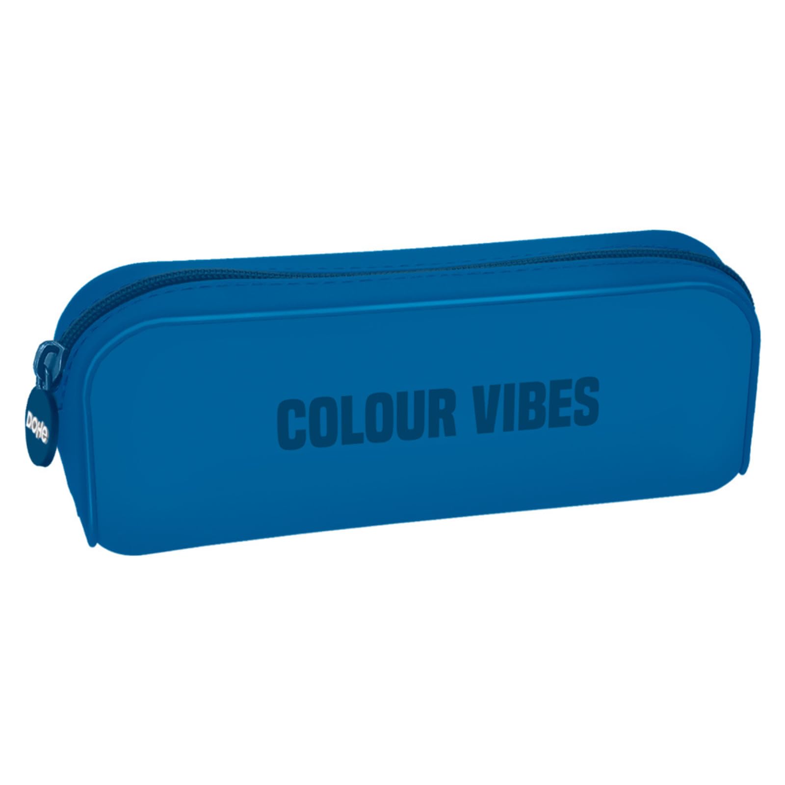Dohe - Simple Silicone Pencil Case - 1 Zippered Compartment, Multipurpose Rectangular Pencil Case, Soft Touch, 20x6x8 cm - Colour Vibes Blue