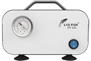 LAB FISH Lab Vacuum Pump 10L/min Portable Oilless Diaphragm Vacuum Filtration & Rubber Tube
