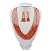 BOCAR Multi Layer Beaded Statement Necklace Set Mix Strand Necklace and earrings for Women Gift (NK-10459-Orange)