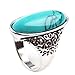 Ca Women's Fashion Cubic Zircon Synthetic-Turquoise Ring