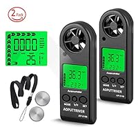 Portable Anemometer Handheld Wind Speed Meter for Measuring Wind Speed, Temperature and Max/Average/Current, High Precision, Measuring for Windsurfing Sailing Fishing Outdoor Activities-AP-816B(2Pack)