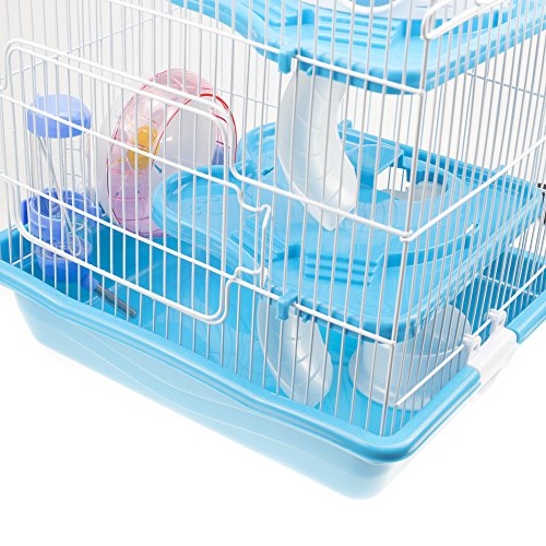 GNB PET Hamster Cage DIY Pet Mice Habitat, Multi-Level Habitat for Exotics with Complete Accessories, Orange - Thumbnail 2