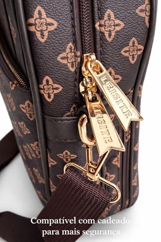 Pasta Executiva Feminina Para Notebook 39cm Bolsa de Trabalho com Alça Transversal Removível e Zíper Duplo