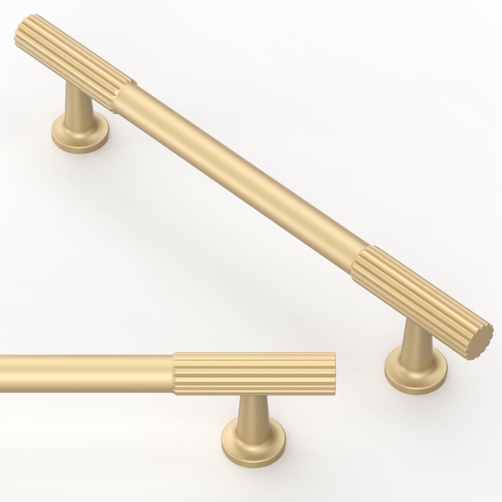Photo 1 of Asimerdeco 10 Pack Brushed Gold Cabinet Pulls 5 Inch(128mm) Kitchen Cabinet Handles Solid Zinc Alloy Cabinet Hardware Drawer Pulls