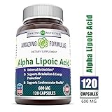 Amazing Nutrition Alpha Lipoic Acid 600 Mg 120 Capsules - High Potency - Powerful Antioxidant - 3rd Party Tested :: Certified Full Strength