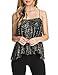 Richlulu Womens Sparkly Sequin Spaghetti Strap Ruffled Club Star Tank Top