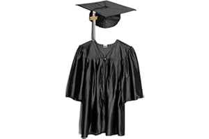 Happy Graduates Shiny Child Graduation Cap, Gown, Tassel and 2025 Charm Set, Kindergarten Graduation and Kids Preschool