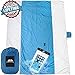 Wellax Beach Blanket Waterproof Sandproof for 4 - 7 Adults, Oversized Lightweight Corner Pockets Picnic Mat 9' x 10', Outdoor Blanket with 4 Metal Stakes for Travel, Camping, Hiking and Festivals