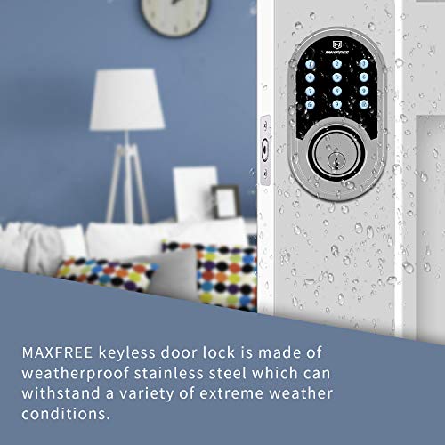 Electronic Deadbolt Door Lock, MAXFREE Keyless Entry Keypad Smart