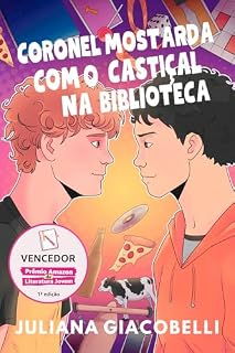 Livro Coronel Mostarda com o castiçal na biblioteca