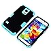 OMIU Hybrid 3-Piece Silicone/PC Armor Hard Case with Screen Protector and Stylus for Samsung Galaxy S5 - Black/Blue