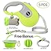 Nunbell Retractable Dog Leash,Heavy Duty 16ft Retracting Pet Leash with Free Bag Dispenser + Bonus Bowl + Dog Collar;Strong & Durable Nylon Tape/Ribbon | Dog IQ Treat Balls | Neon Green