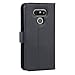 Abacus24-7 LG G6 Case, Folio Wallet with Leather Flip Cover and Stand, Black