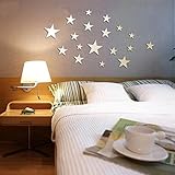 VancyTop Silver Stars Mirror Effect Acrylic Wall Sticker for Kids' Room Nursery Babys' Room Decoration