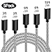 Sharllen Cord 5Pack[3/3/6/6/10FT] Nylon Braided Cell-Phone Charging Cable USB Fast Charging & Syncing Long Cord,iPhone Charger Compatible iPhone XS/Max/XR/X/8/8P/7/7P/6/iPad/iPod Black&White
