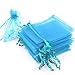 Akstore 100PCS 4x6inch (10x15cm) Drawstring Organza Jewelry Favor Pouches Wedding Party Festival Gift Bags Candy Bags (Light Blue)
