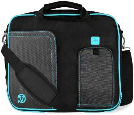PINDAR Messenger Shoulder Carrying Bag Durable Case (Aqua Trim) For Sylvania SDVD9000B2 9 inch Portable DVD Player