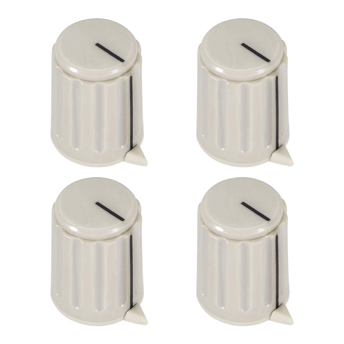 sourcing map 4pcs, 4mm Potentiometer Control Knobs For Electric Guitar Volume Tone Knobs Gray