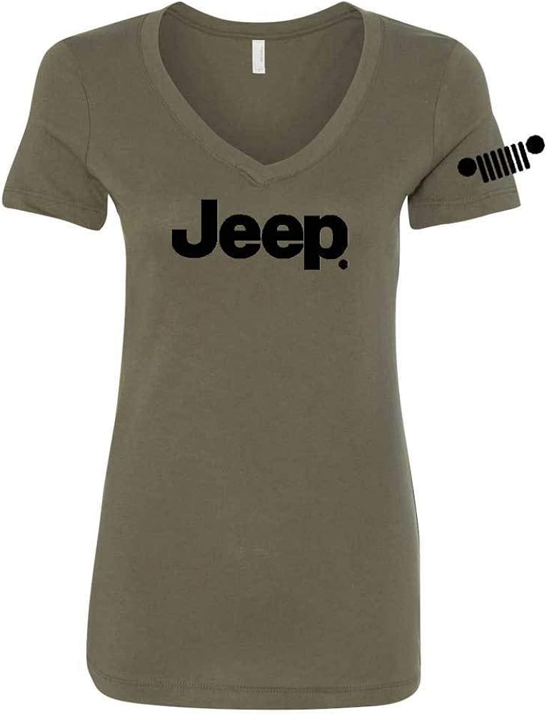 Jeep Ladies Text VNeck TShirt for Womens Amazon.ca Clothing
