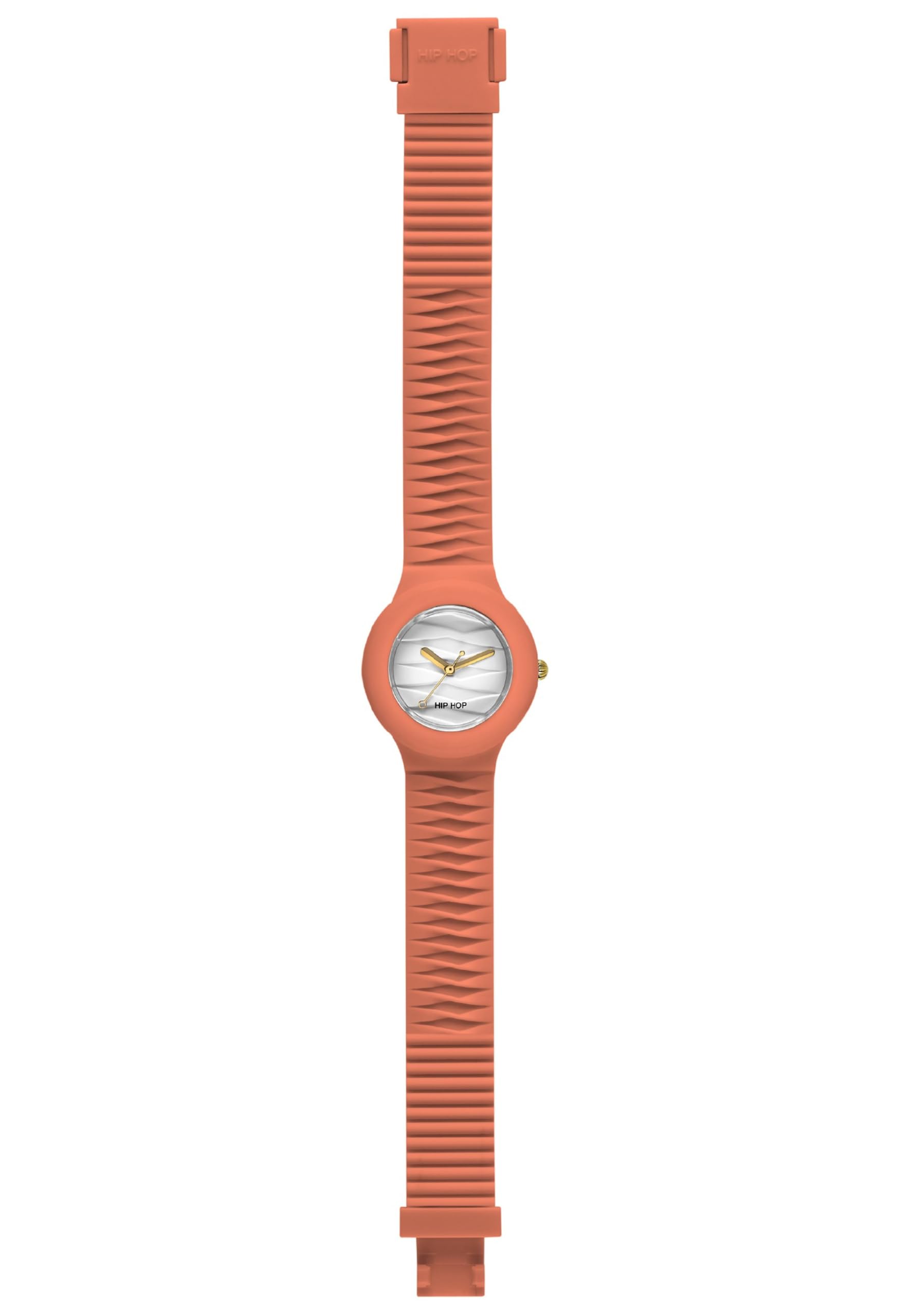 Hip Hop Ladys' SENSORIALITY Watch Collection Mono-Colour White dial 3 Hands Quartz Movement and Silicon Pink Strap HWU0520