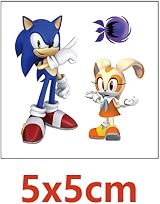 Yangsiw Sonic Temporary Tattoos 20 Sheets 2x2 Inch Kids Party Bag Fillers view 3