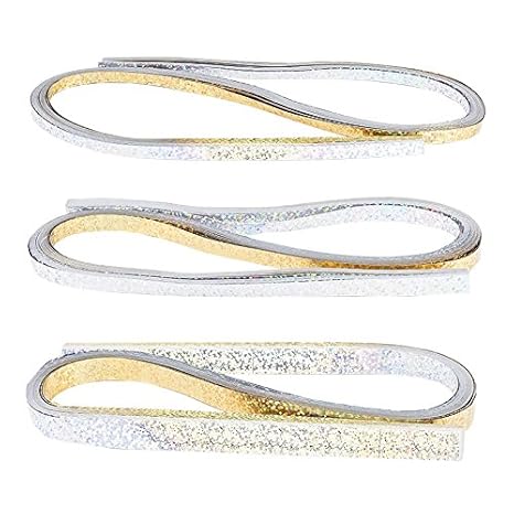 Quilling-Set metallic, 150 Folien-Streifen, 3 Größen (5/7/10mm), 54cm lang | Papierstreifen aus Metallic-Folie | ideal für Fr