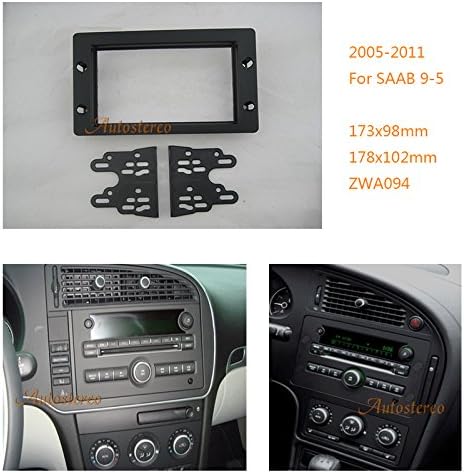 ZWNAV Car stereo radio Facia Fascia adapter panel plate trim CD surround For SAAB 9-5 2005-2011 Stereo Fascia Dash CD Trim Installation Kit