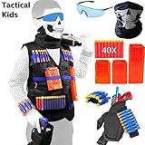 TAVEKI Tactical Vest Kit Compatible for Nerf Guns for Boys N-Elite Series with Foam Darts for Kids