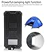 Solar Charger, Solar External Battery Pack, iBeek Portable 12000mAh Dual USB Solar Battery Charger Power Bank Phone Charger with Carabiner LED Lights for Emergency Cell Phones Tablet Camera (Black)