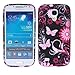 S4 Mini Case, Wisdompro® 3pcs Flower Butterfly Pattern Bundle Pack of Color and Graphic Soft TPU Gel Protective Case Covers for Samsung Galaxy S4 Mini (NOT S4 Fit)