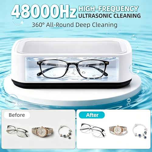 Limpiador Ultrasónico, Máquina de Limpieza Ultrasonidos 650 ml 45 kHz con 5 Modos de Tiempo y Pantalla Digital, Ultrasonic Cleaner para Gafas, Joyas y Relojes