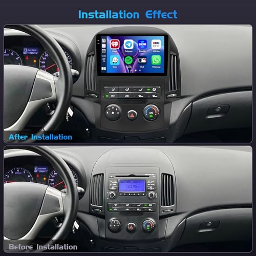 Inefala 4+64G Radio for Hyundai i30 2006-2011 Android 15 with 9'' In-Cell Screen with Wireless Carplay and Android Auto Mirror Link Radio FM/RDS GPS WiFi Bluetooth SWC Reverse Camera