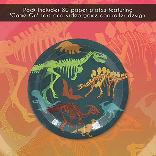 5 Dinosaur+Plates+Skeleton+Birthday+Supplies