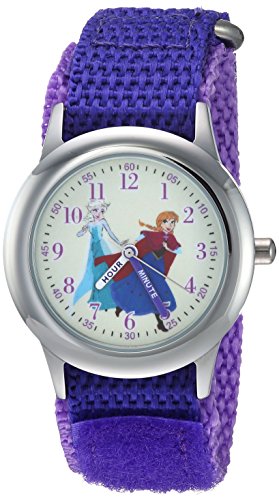 DISNEY Girl's Frozen Elsa' Quartz Stainless Steel and Nylon Casual Watch, Color:Purple (Model: WDS000208) DISNEY Girl's Frozen Elsa' Quartz Stainless Steel and Nylon Casual Watch, Color:Purple (Model: WDS000208)