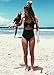 Cupshe Fashion Women's Sexy Irregular Hem One Piece Padded Bikini Set (Large), Black