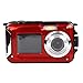 KINGEAR KG0008 Double Screens Waterproof Digital Camera 2.7-Inch Front LCD with 2.7inch Camera--Red