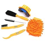 VINQLIQ 6 Pieces Precision Bike Bicycle Cleaning Brush Tool Kit Set Compact Multipurpose Practical for Mountain, Road, City, Hybrid ,BMX Bike and Folding Bike