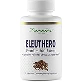 Paradise Herbs Eleuthero Root Extract, Adaptogen Supplement, Super Potent, Ultra Pure, Vegan, Non-GMO, 120 Vegetarian Capsules