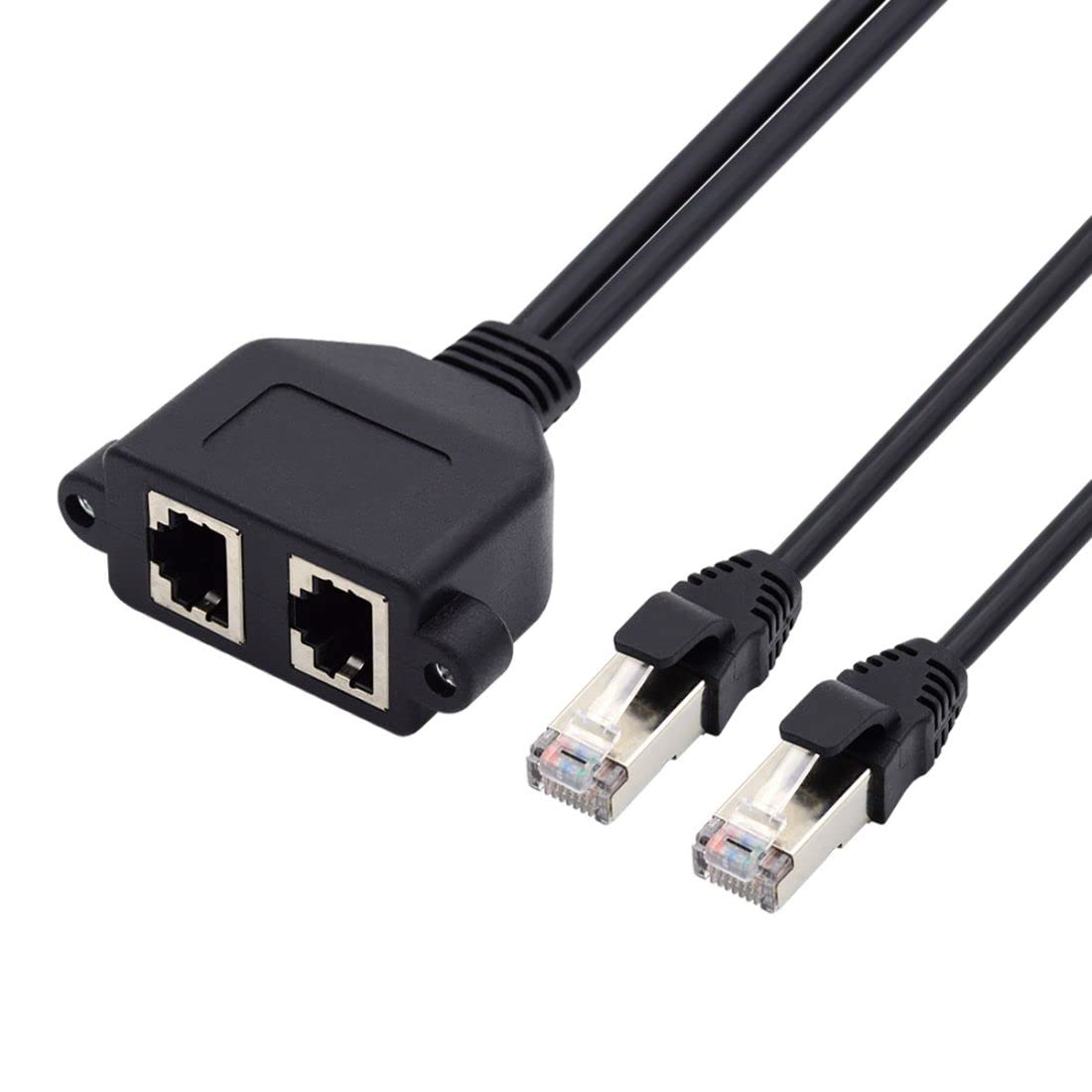 chenyang CY RJ45 8P8C Cat6 Male to Female LAN Ethernet Network Extension Cable Dual Ports FTP STP UTP with Panel Mount Holes