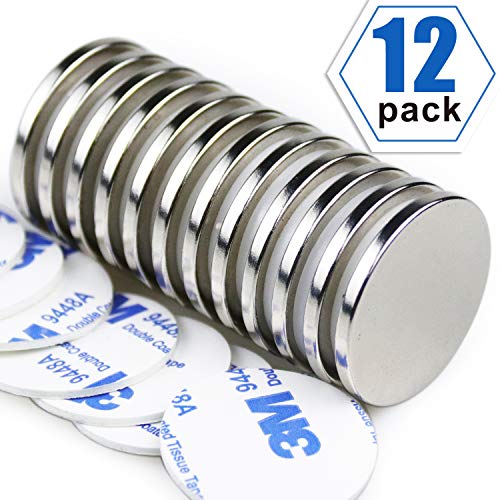 Super Strong Neodymium Disc Magnets, Powerful N52 Rare Earth Magnets - 1.26 inch x 1/8 inch, Pack of 12