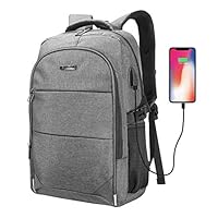 YAMTION Backpack for Men, Computer Backpacks for Laptops, School Backpack with USB Charging Port,35L Business Rucksack for Women Men(B22-Gray)