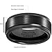 MNH Men's 8mm Tungsten Carbide Wedding Band Brushed Matte Finish Beveled Polished Black Rings Size 10
