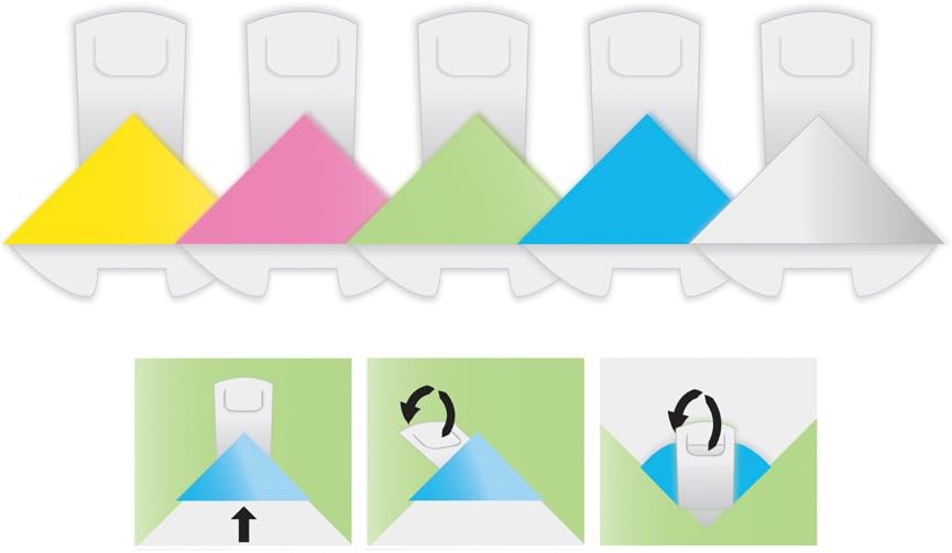 DeltaClip "Paper" Paper Clip, Variety Pack, Small, Yellow, Green, Blue, Pink, White, 10 of each Color for a Total 50 Clips (46051)