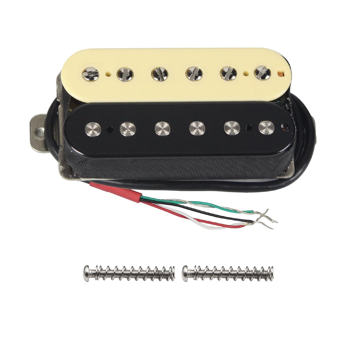 FLEOR Electric Guitar Pickup Double Coil Humbucker Pickups 50mm Ceramic Neck Pickup - (Black + Cream)